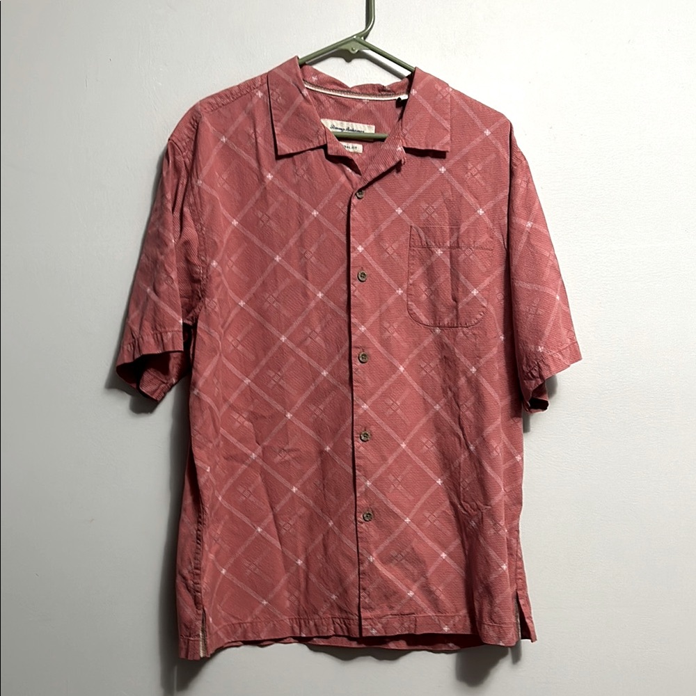 Tommy Bahama Rhumba Dobby Camp Resort Shirt Original Fit Large Button Up silk